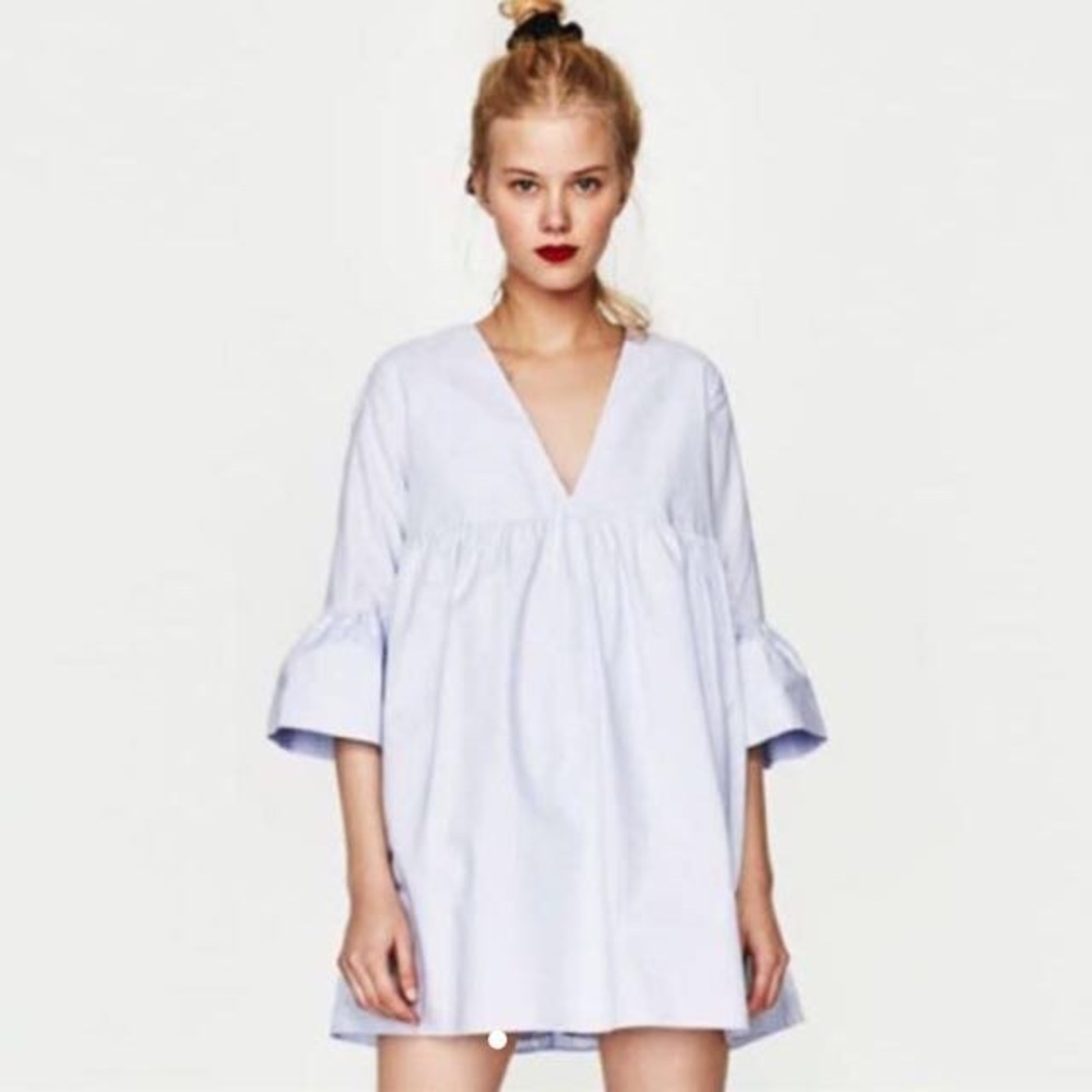 Zara Light Blue Babydoll Romper Jumpsuit